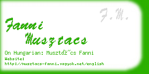 fanni musztacs business card